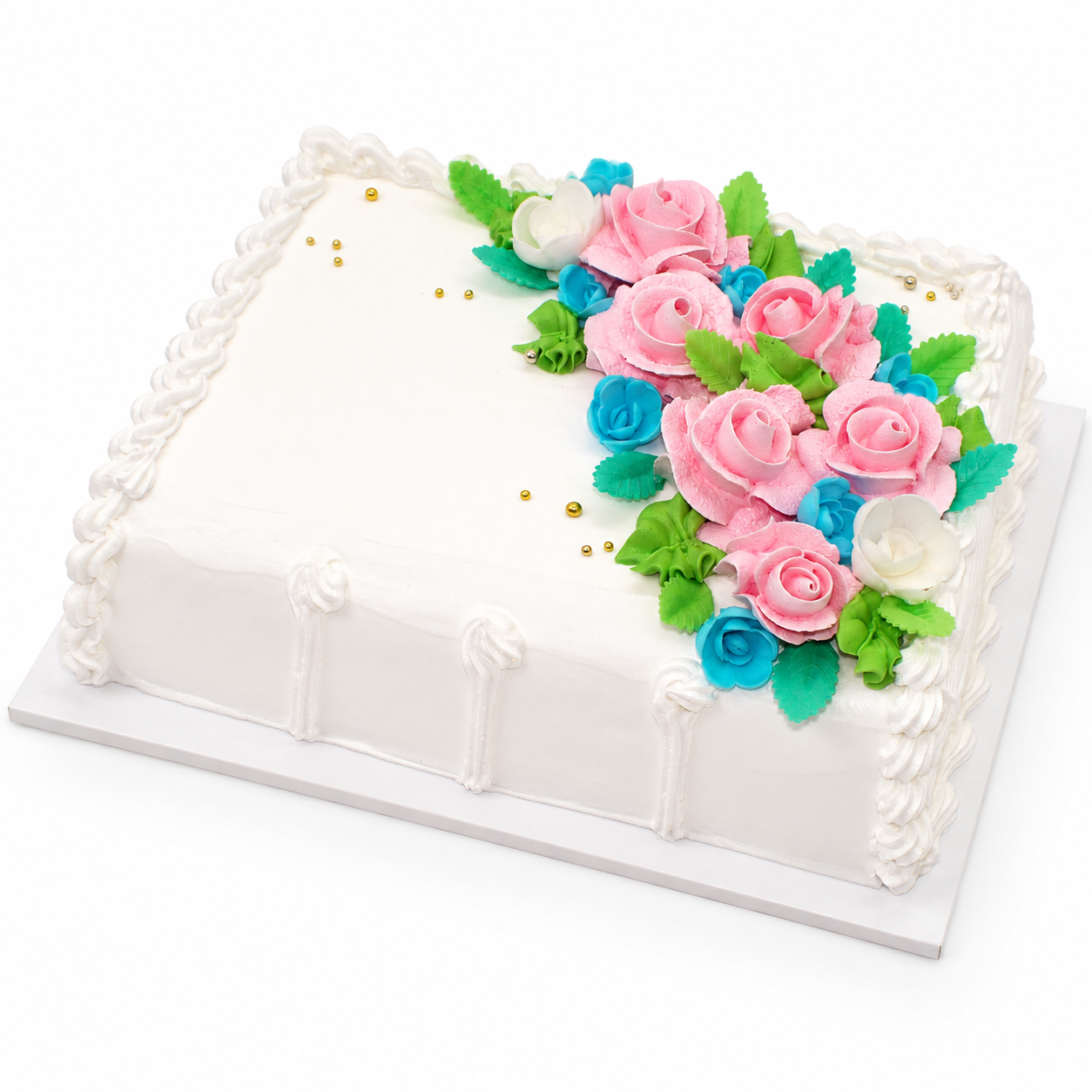 Blumentorte Rosen rosa blau